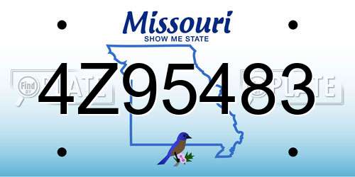 4Z95483 Missouri License Plate