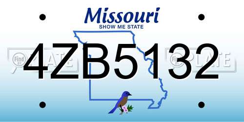 4ZB5132 Missouri License Plate