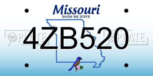 4ZB520 Missouri License Plate