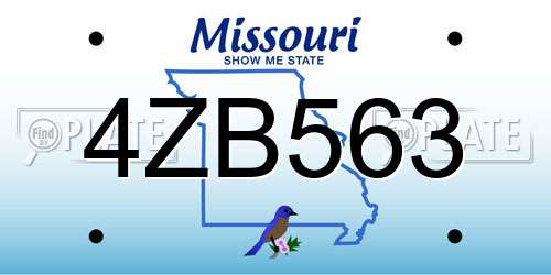 4ZB563 Missouri License Plate