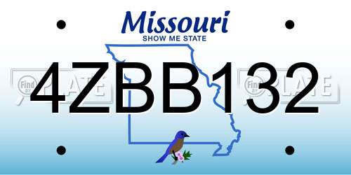 4ZBB132 Missouri License Plate