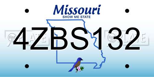 4ZBS132 Missouri License Plate