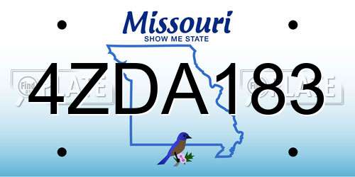 4ZDA183 Missouri License Plate