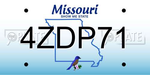 4ZDP71 Missouri License Plate