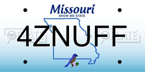 4ZNUFF Missouri License Plate
