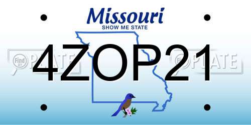 4ZOP21 Missouri License Plate
