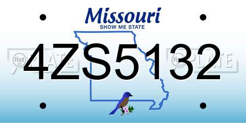 4ZS5132 Missouri License Plate