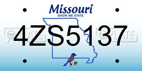 4ZS5137 Missouri License Plate