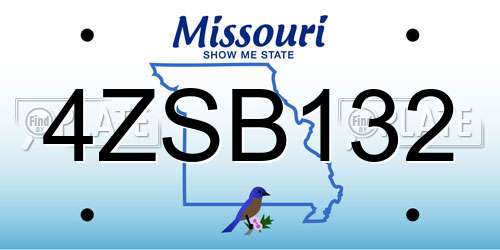 4ZSB132 Missouri License Plate