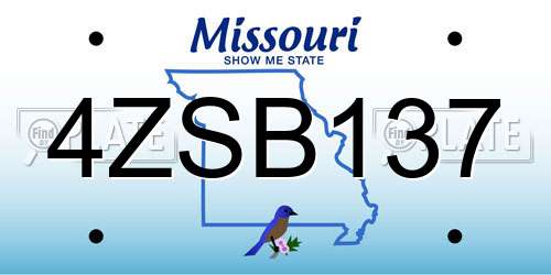 4ZSB137 Missouri License Plate