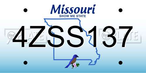 4ZSS137 Missouri License Plate