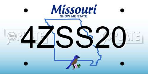 4ZSS20 Missouri License Plate