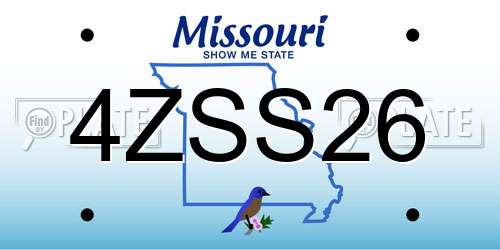 4ZSS26 Missouri License Plate