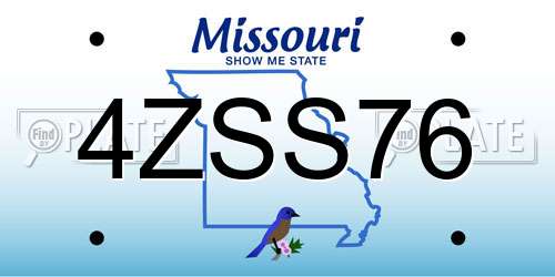 4ZSS76 Missouri License Plate
