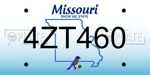 4ZT460 Missouri License Plate