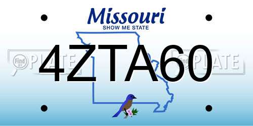 4ZTA60 Missouri License Plate