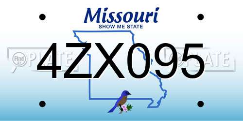 4ZX095 Missouri License Plate