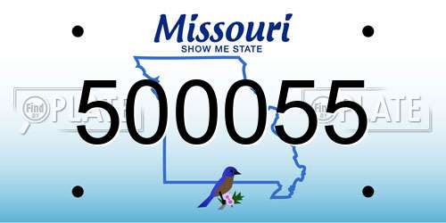 500055 Missouri License Plate
