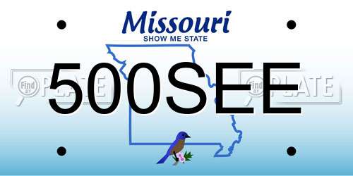 500SEE Missouri License Plate