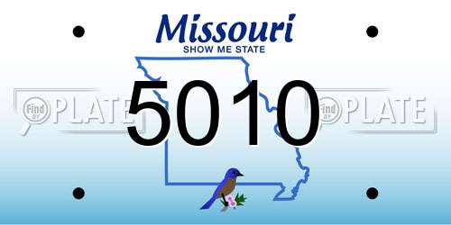 5010 Missouri License Plate