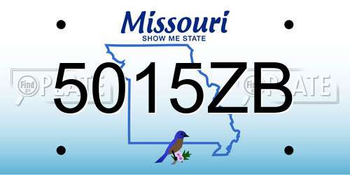 5015ZB Missouri License Plate