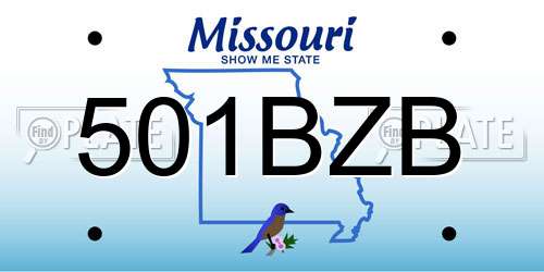 501BZB Missouri License Plate