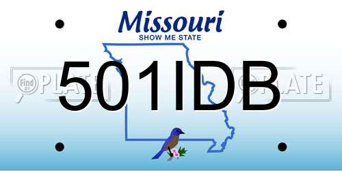 501IDB Missouri License Plate