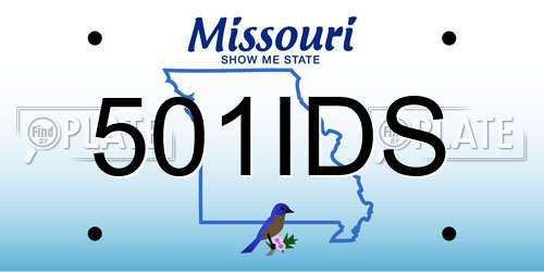 501IDS Missouri License Plate