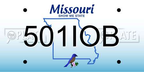 501IOB Missouri License Plate