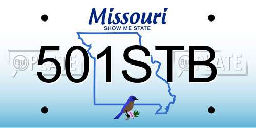 501STB Missouri License Plate