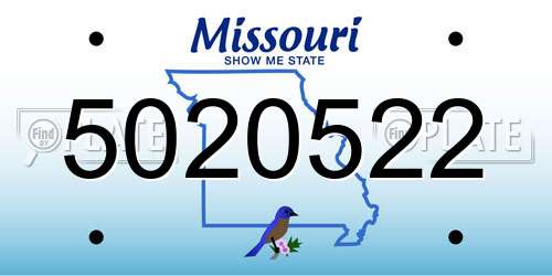 5020522 Missouri License Plate