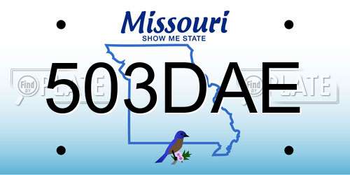 503DAE Missouri License Plate