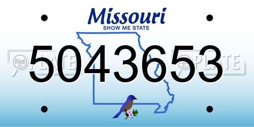 5043653 Missouri License Plate