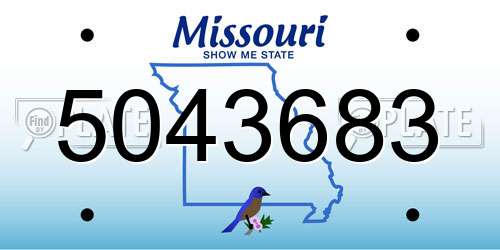 5043683 Missouri License Plate