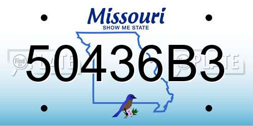 50436B3 Missouri License Plate