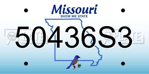 50436S3 Missouri License Plate