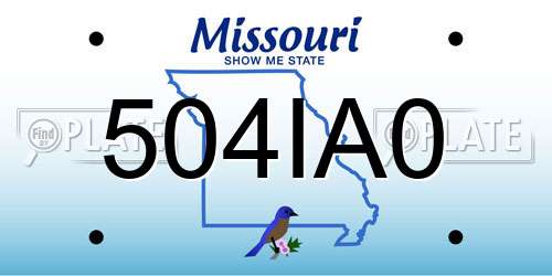 504IA0 Missouri License Plate