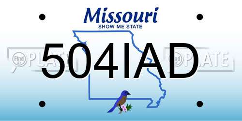 504IAD Missouri License Plate