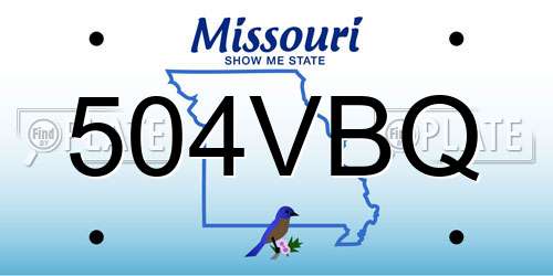 504VBQ Missouri License Plate