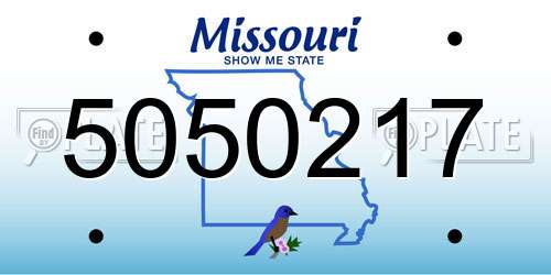 5050217 Missouri License Plate
