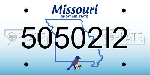 50502I2 Missouri License Plate
