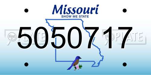 5050717 Missouri License Plate