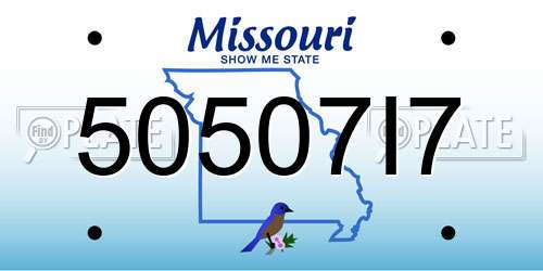 50507I7 Missouri License Plate