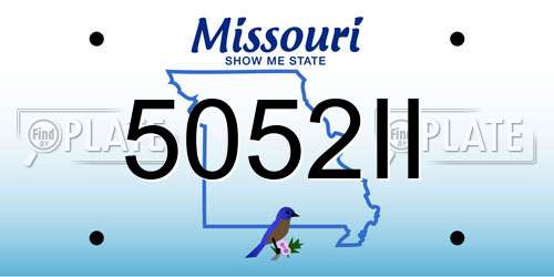 5052II Missouri License Plate