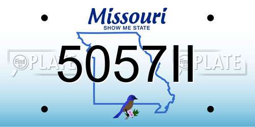 5057II Missouri License Plate