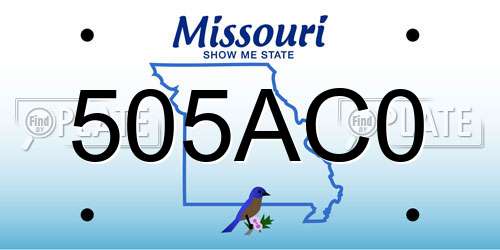 505AC0 Missouri License Plate