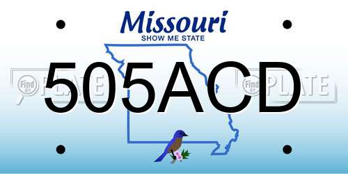 505ACD Missouri License Plate