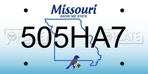 505HA7 Missouri License Plate