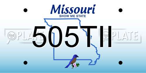 505TII Missouri License Plate
