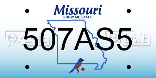 507AS5 Missouri License Plate